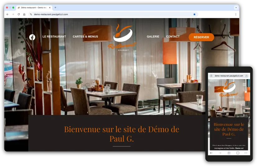 Mockup page d'accueil démo
